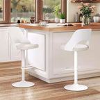 Tabourets de Bar Costway Lot de 4 avec Siège en Cuir PU Agrandie Repose-pieds Chaises de Bar Pivotantes