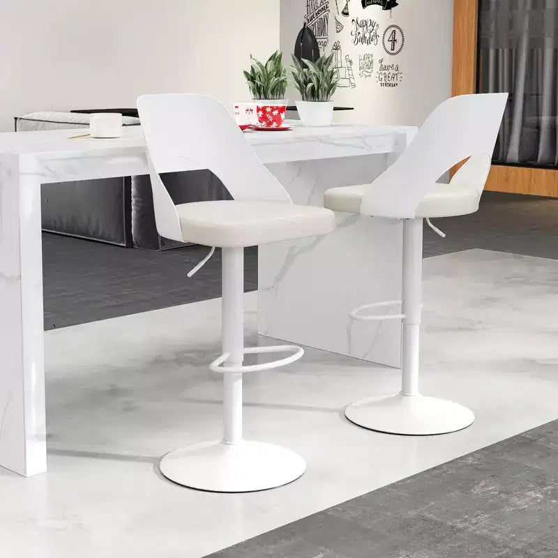Tabourets de Bar Costway Lot de 4 avec Siège en Cuir PU Agrandie Repose-pieds Chaises de Bar Pivotantes