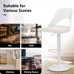 Tabourets de Bar Costway Lot de 4 avec Siège en Cuir PU Agrandie Repose-pieds Chaises de Bar Pivotantes