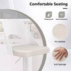 Tabourets de Bar Costway Lot de 4 avec Siège en Cuir PU Agrandie Repose-pieds Chaises de Bar Pivotantes