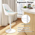 Tabourets de Bar Costway Lot de 4 avec Siège en Cuir PU Agrandie Repose-pieds Chaises de Bar Pivotantes