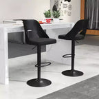 Tabourets de Bar Costway Lot de 4 avec Siège en Cuir PU Agrandie Repose-pieds Chaises de Bar Pivotantes