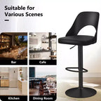 Tabourets de Bar Costway Lot de 4 avec Siège en Cuir PU Agrandie Repose-pieds Chaises de Bar Pivotantes