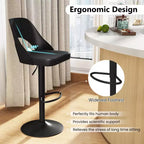 Tabourets de Bar Costway Lot de 4 avec Siège en Cuir PU Agrandie Repose-pieds Chaises de Bar Pivotantes