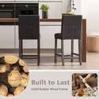 Costway Lot de 4 tabourets de bar hauteur comptoir 62,2 cm, chaises de cuisine modernes en tissu rembourré