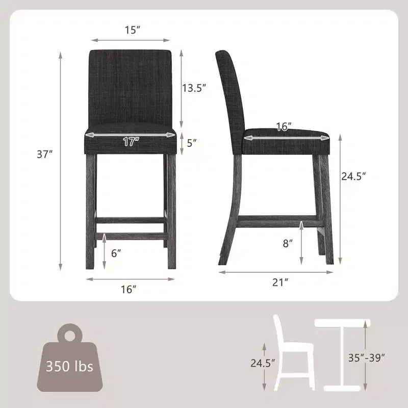 Costway Lot de 4 tabourets de bar hauteur comptoir 62,2 cm, chaises de cuisine modernes en tissu rembourré