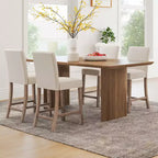 Costway Lot de 4 tabourets de bar hauteur comptoir 62,2 cm, chaises de cuisine modernes en tissu rembourré