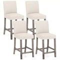 Costway 4PCS 24.5 Counter Height Bar Stools Modern Fabric Upholstered Kitchen Chairs