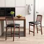 Costway Lot de 4 tabourets de comptoir pliants avec assise rembourrée pour îlot de cuisine