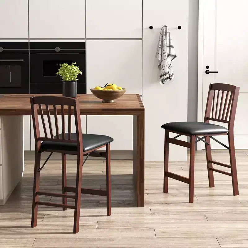 Costway Lot de 4 tabourets de comptoir pliants avec assise rembourrée pour îlot de cuisine