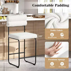 Costway Lot de 2 tabourets de bar hauteur comptoir de 66 cm avec cadre en métal et repose-pieds