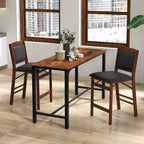 Lot de 2 Chaises de Bar Costway avec Pieds en Bois d'Hévéa et Assise & Dossier Rembourrés