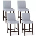 Costway 26 Counter Height Chairs Set of 4 Barstools w/ Padded Seat & Backrest Footrest