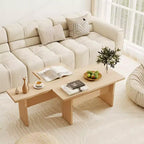 Costway Table basse modulable, ensemble de 2 tables centrales en L pour bureau à domicile, appartement, naturel