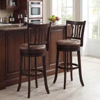 Costway Tabourets de Bar Pivotants de 76 cm avec Dossier et Assise en Similicuir (Lot de 4)