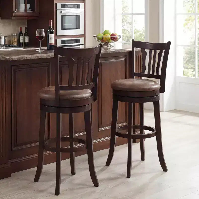 Costway Tabourets de Bar Pivotants de 76 cm avec Dossier et Assise en Similicuir (Lot de 4)
