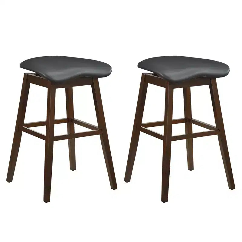 Costway Set of 2 Swivel Bar Stools 31 Bar Chairs w/ Padded Contoured Seat & Footrest