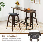Lot de 2 tabourets de bar pivotants Costway 31 po avec siège rembourré profilé et repose-pieds
