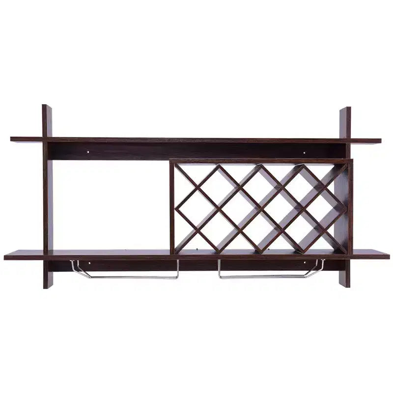 Costway Range-bouteilles mural avec porte-verres et étagère de rangement Décoration intérieure