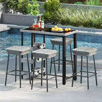 Tabourets de bar en métal Costway de 75 cm, lot de 2, avec assise en rotin et repose-pieds pour jardin.