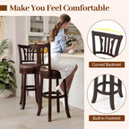 Lot de 2 tabourets de bar pivotants Costway de 76 cm de hauteur avec dossier et assise en similicuir