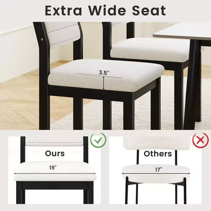 Costway Lot de 2 chaises de salle à manger en imitation peau de mouton, chaises de cuisine rembourrées avec structure en bois, Blanc
