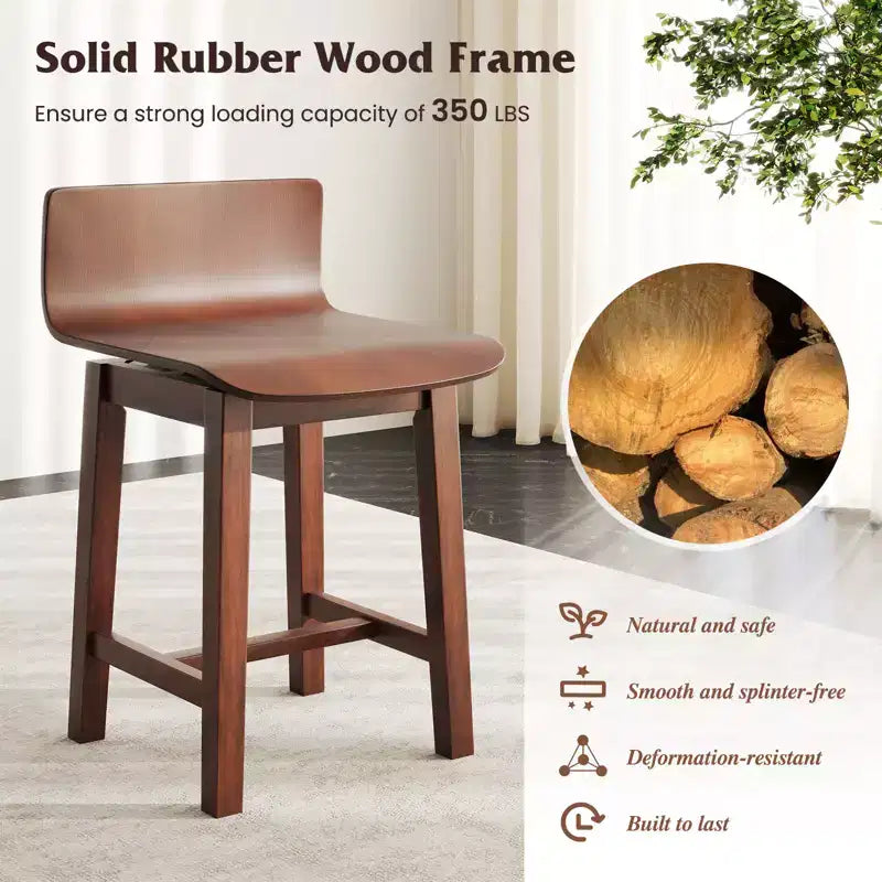 Costway Chaise de Salle à Manger Pivotante, Lot de 2 Chaises de Cuisine en Bois Style Ferme, Chaises d'Appoint sans Accoudoirs