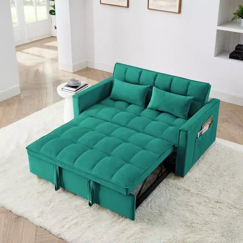 TUYOHW 55.43 Fauteuil-lit convertible, Canapé-lit pliant avec dossier réglable et lit gigogne, Canapés en velours pour salon et petit espace