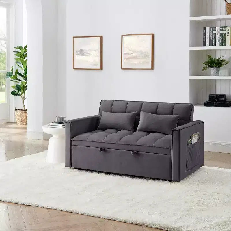 TUYOHW 55.43 Fauteuil-lit convertible, Canapé-lit pliant avec dossier réglable et lit gigogne, Canapés en velours pour salon et petit espace