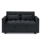 TUYOHW 55.43 Fauteuil-lit convertible, Canapé-lit pliant avec dossier réglable et lit gigogne, Canapés en velours pour salon et petit espace