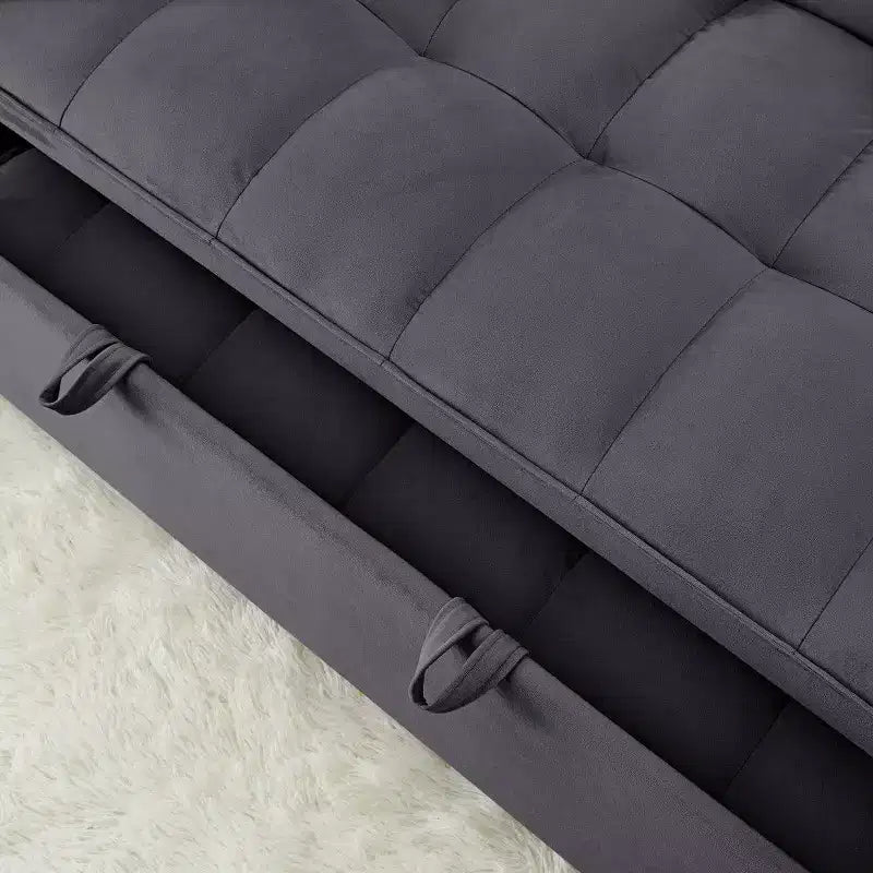 TUYOHW 55.43 Fauteuil-lit convertible, Canapé-lit pliant avec dossier réglable et lit gigogne, Canapés en velours pour salon et petit espace