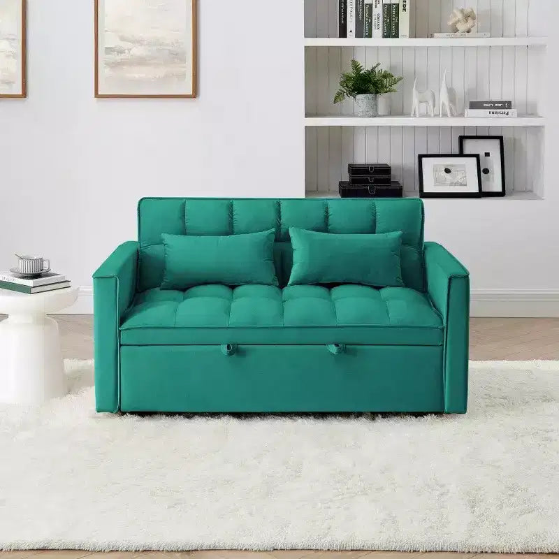 TUYOHW 55.43 Fauteuil-lit convertible, Canapé-lit pliant avec dossier réglable et lit gigogne, Canapés en velours pour salon et petit espace