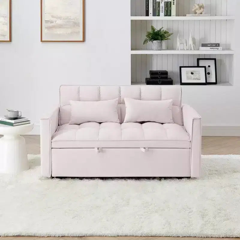 TUYOHW 55.43 Fauteuil-lit convertible, Canapé-lit pliant avec dossier réglable et lit gigogne, Canapés en velours pour salon et petit espace