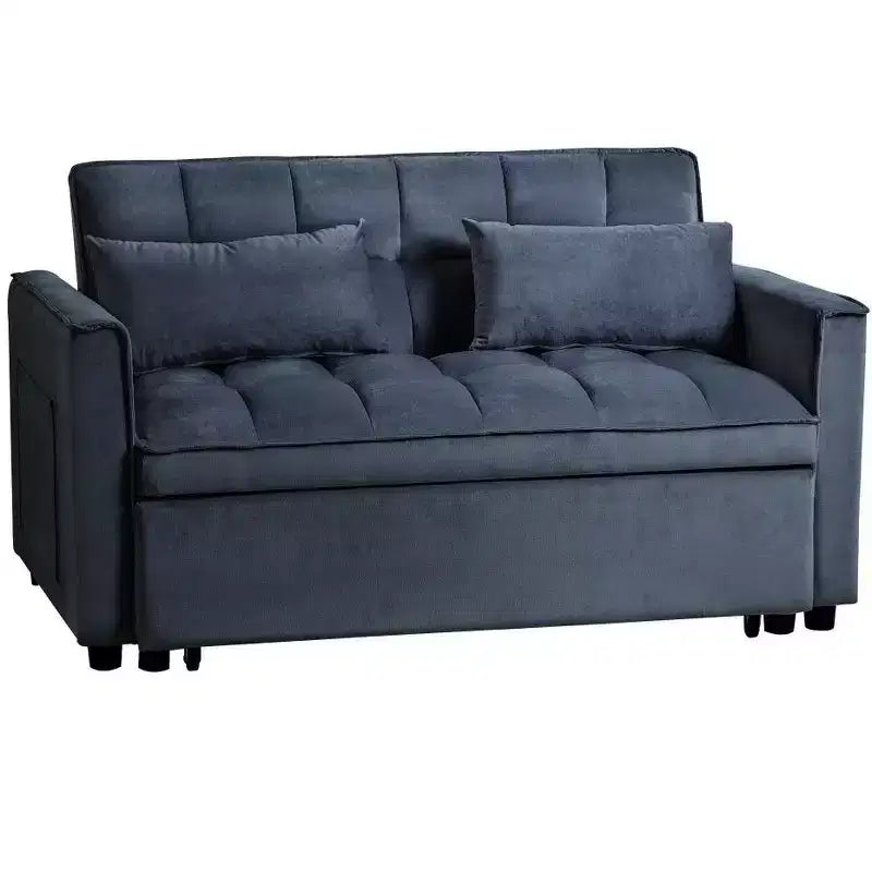 TUYOHW Canapé-lit convertible 3-en-1, canapé escamotable moderne avec dossier réglable et poches de rangement, causeuse en velours pour salon