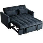 TUYOHW Canapé-lit convertible 3-en-1, canapé escamotable moderne avec dossier réglable et poches de rangement, causeuse en velours pour salon