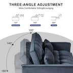 TUYOHW Canapé-lit convertible 3-en-1, canapé escamotable moderne avec dossier réglable et poches de rangement, causeuse en velours pour salon