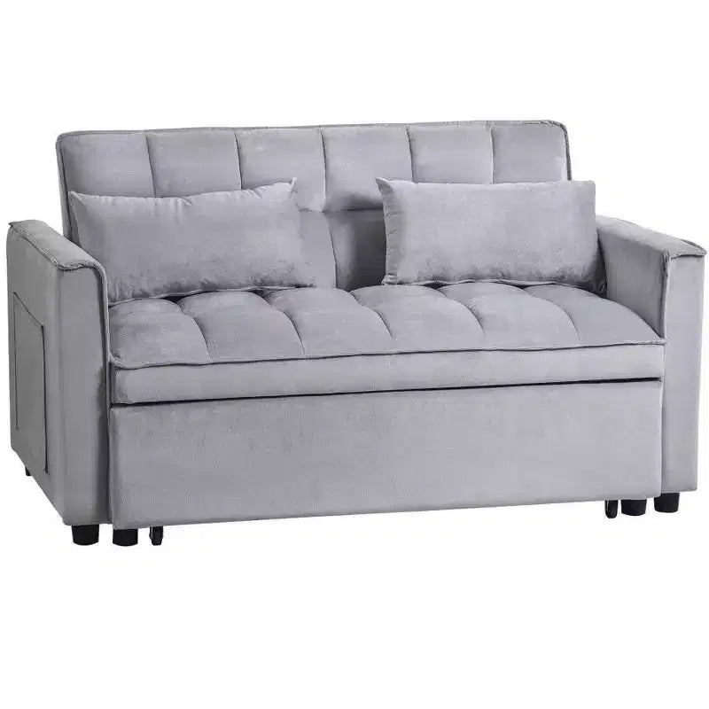 TUYOHW Canapé-lit convertible 3-en-1, canapé escamotable moderne avec dossier réglable et poches de rangement, causeuse en velours pour salon
