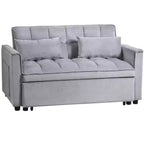 TUYOHW Canapé-lit convertible 3-en-1, canapé escamotable moderne avec dossier réglable et poches de rangement, causeuse en velours pour salon