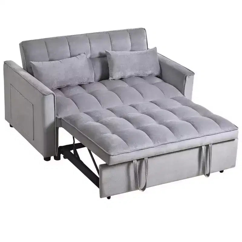 TUYOHW Canapé-lit convertible 3-en-1, canapé escamotable moderne avec dossier réglable et poches de rangement, causeuse en velours pour salon