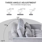 TUYOHW Canapé-lit convertible 3-en-1, canapé escamotable moderne avec dossier réglable et poches de rangement, causeuse en velours pour salon