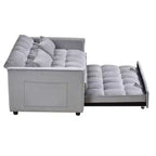 TUYOHW Canapé-lit convertible 3-en-1, canapé escamotable moderne avec dossier réglable et poches de rangement, causeuse en velours pour salon
