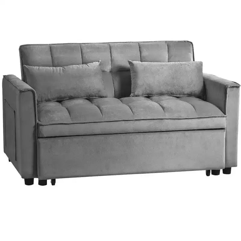 TUYOHW Canapé-lit convertible 3-en-1, canapé escamotable moderne avec dossier réglable et poches de rangement, causeuse en velours pour salon