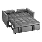 TUYOHW Canapé-lit convertible 3-en-1, canapé escamotable moderne avec dossier réglable et poches de rangement, causeuse en velours pour salon