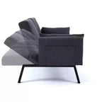 Canapé convertible pliable 70'' TUYOHW avec porte-gobelet et rangement latéral, en coton et lin, pour petits espaces