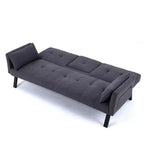 Canapé convertible pliable 70'' TUYOHW avec porte-gobelet et rangement latéral, en coton et lin, pour petits espaces