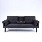 Canapé convertible pliable 70'' TUYOHW avec porte-gobelet et rangement latéral, en coton et lin, pour petits espaces