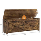 Banc de rangement en bois avec charnières de sécurité, grand banc à chaussures pour l'entrée, le salon et la chambre, montage facile