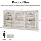 Console de ferme Lantine, table d'entrée de 160 cm de long avec 3 niveaux de rangement, table de canapé en bois pour le salon