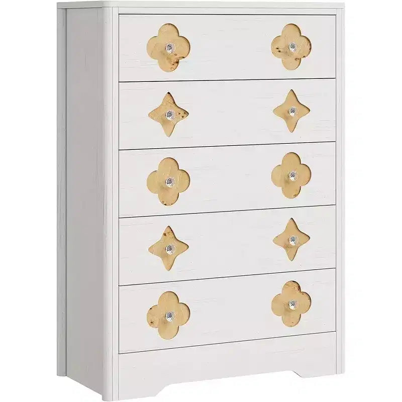 Commode cannelée pour chambre à coucher avec 5 tiroirs, commode haute de 109 cm avec grand meuble de rangement pour vêtements, commode en bois, pour chambre à coucher, chambre d'enfant