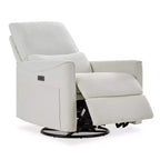 Canapé inclinable électrique Dyonery Power Swivel Rocker, petit canapé inclinable électrique avec ports USB et Type-C, fauteuil de crèche planeur avec support lombaire